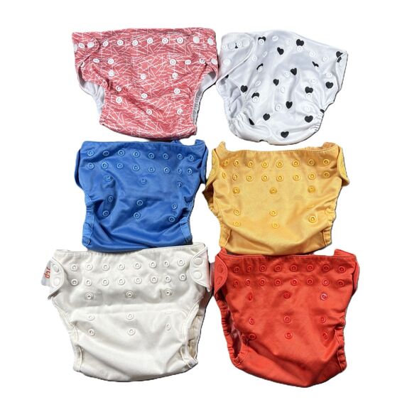 Diaper Cover LOT Snaps Solid Print Adjustable Flip Bae Bae Goods Qaqadu G314 - Picture 1 of 7